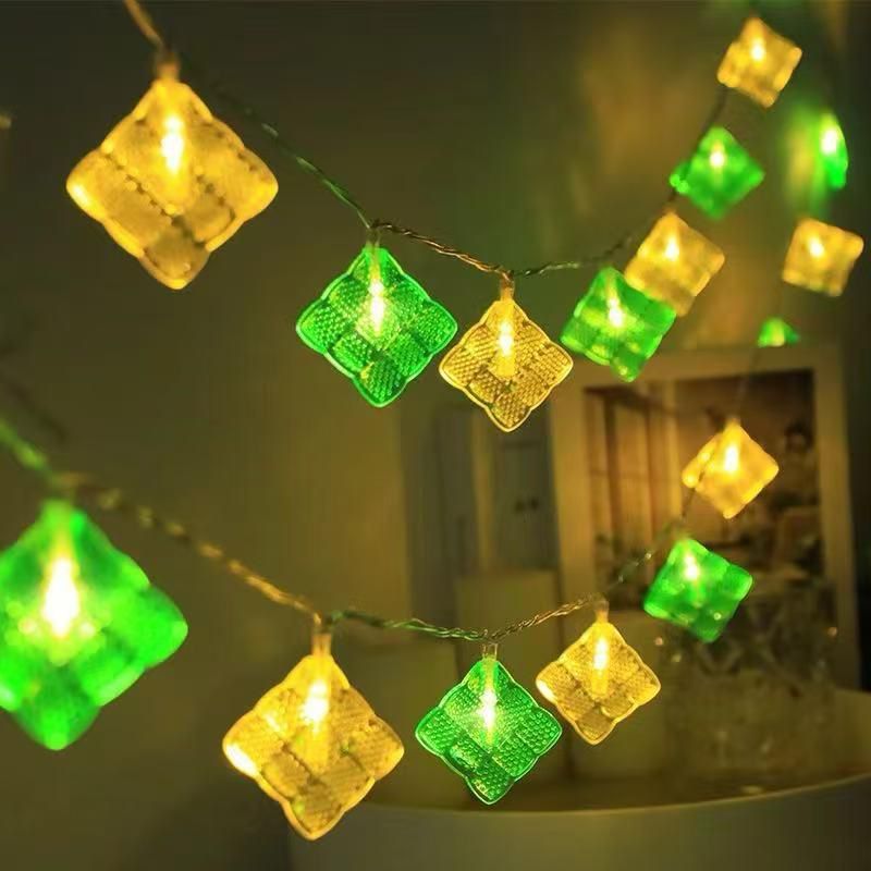 Hiasan Dekorasi  Lampu Tumblr Hias Bulan Bintang Ketupat LED Hijau Kuning Idul Fitri Lebaran