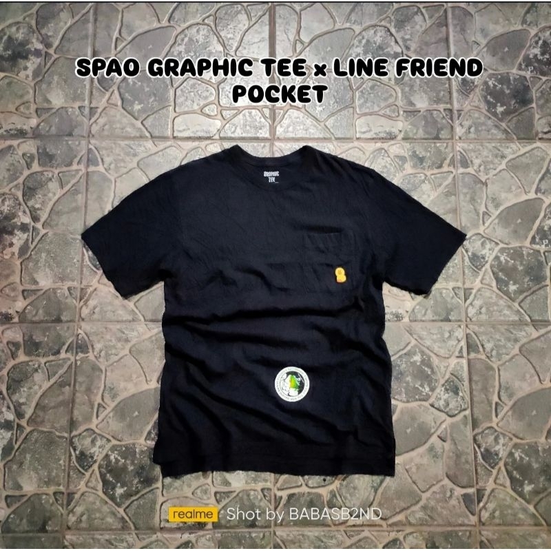 Tshirt SPAO GRAPHIC TEE x LINE FRIEND POCKET