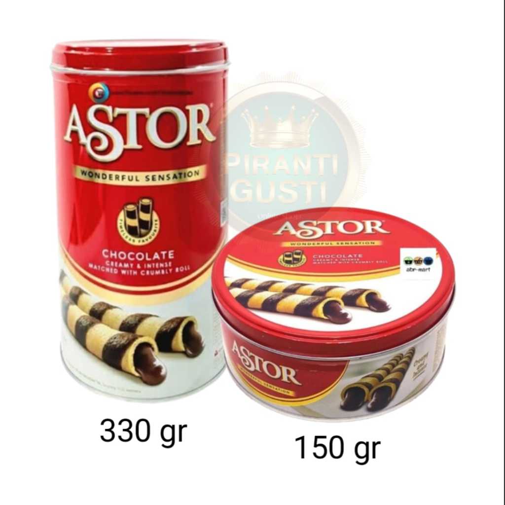 

Astor wafer roll coklat kemasan kaleng 330gr dan 156gr