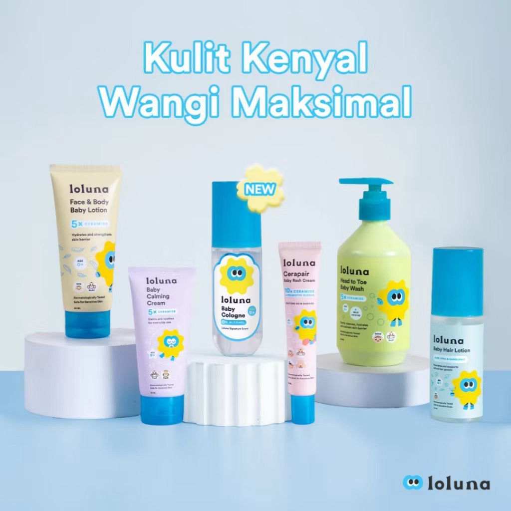 LOLUNA Head to Toe Baby Wash 100ml/300ml |  Face & Body Lotion 80ml | Loluna Hair Lotion 100ml - Sab