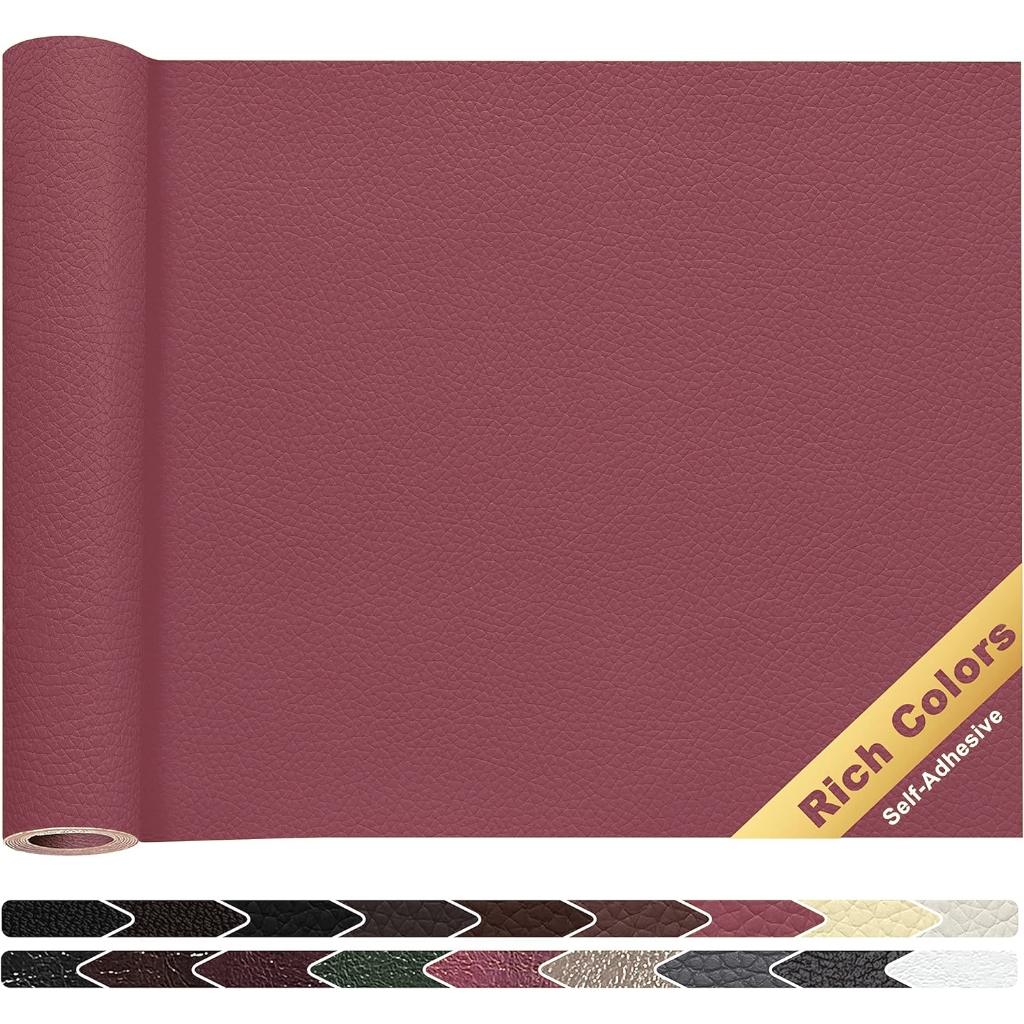 【Sticker Kulit Sofa Tersedia grosir】COD 70CM*400CM/70CM*200CM Burgundy Lem impor yang kuat Perbaikan