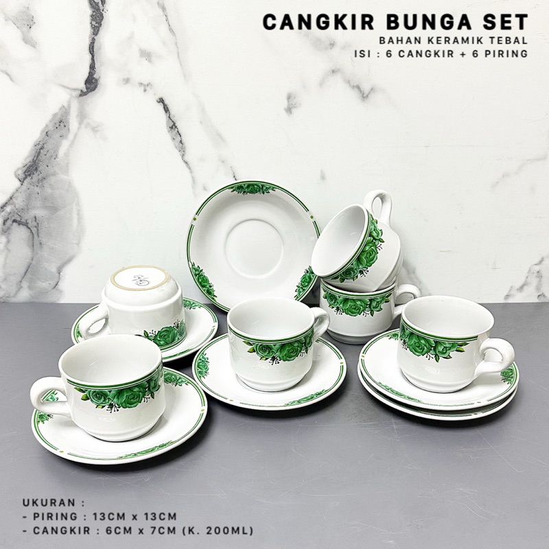 SET CANGKIR KOPI/TEH BERMOTIF