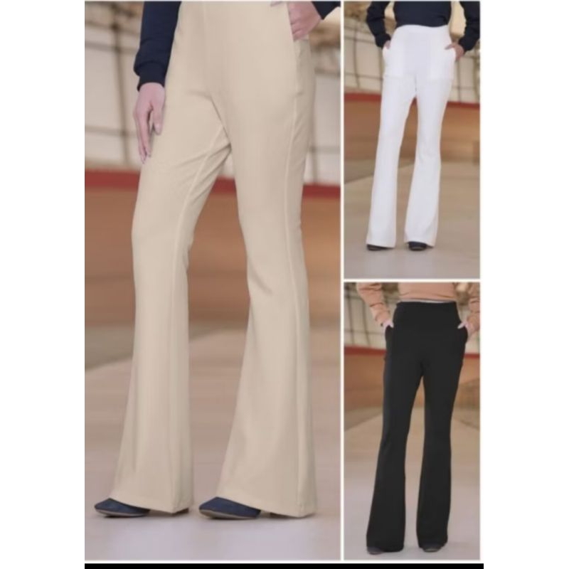 MANDJHA PANTS IVAN GUNAWAN FASHION ORIGINAL ELLE PANTS BEIGE,PRODUKSI JUGA WHITE & BLACK,READY JUGA 