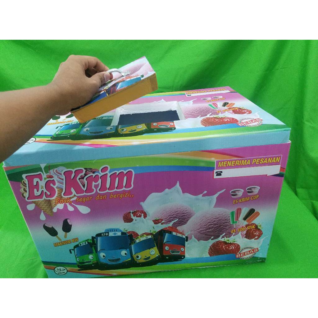 BOX ES KRIM BESAR + 5 BUAH ICEPACK BESAR BISA REQUEST WARNA, MERK DLL