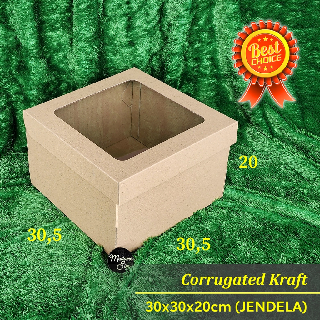 

KOTAK KUE - CAKE BOX 30x30x20 - JENDELA (ISI 10 PCS)