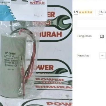 

Capasitor PA500 WIPRO 29uf Electric Hoist PA 500 Kapasitor Capacitor