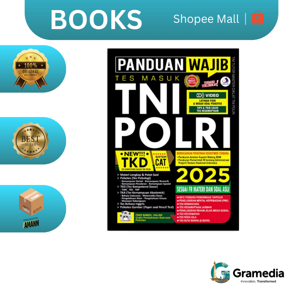 Gramedia MKG - Buku Panduan Wajib Tes Masuk TNI Polri 2025  (TIM TUTOR MASTER DIKLAT TNI-POLRI)