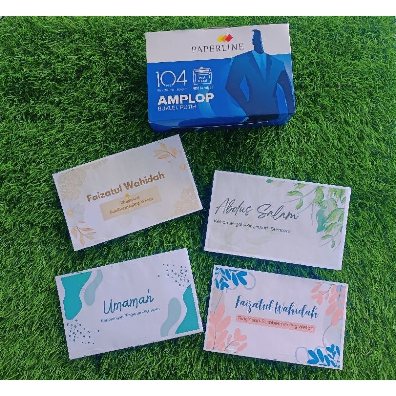 

amplop dengan nama + perekat 80 gsm