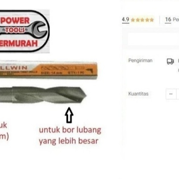

Mata Bor HSS Besi 22 mm Reduced Shank Twist Drill Reducer Kones Taper