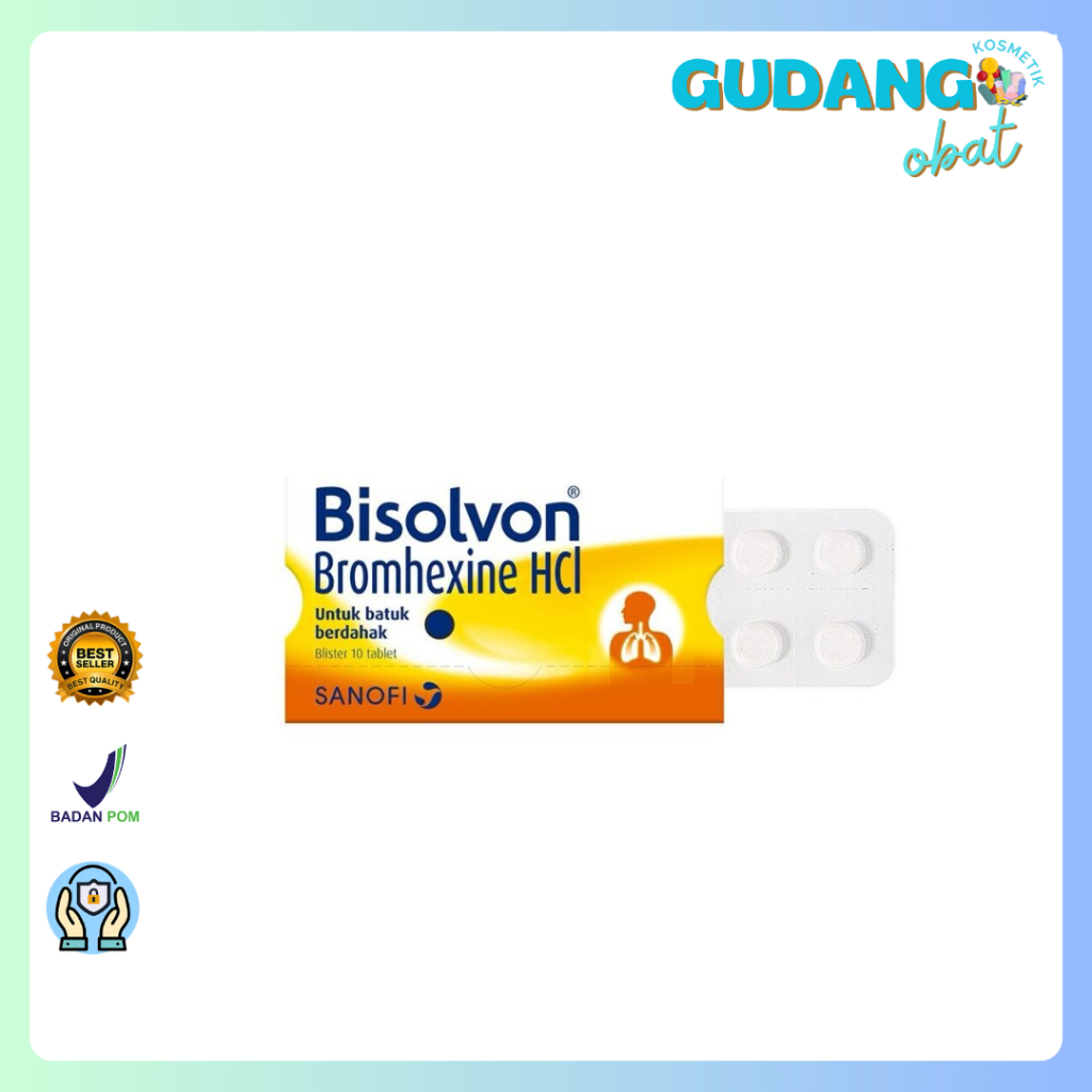 Bisolvon Tablet 10'S - Obat Batuk-Batuk Berdahak-Pengencer Dahak