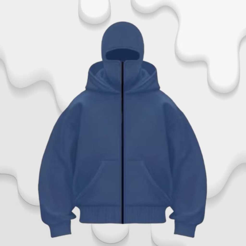Jaket Hoodie Balaclava Denim - Hoodie Zipper Boxi Pull Tag Original