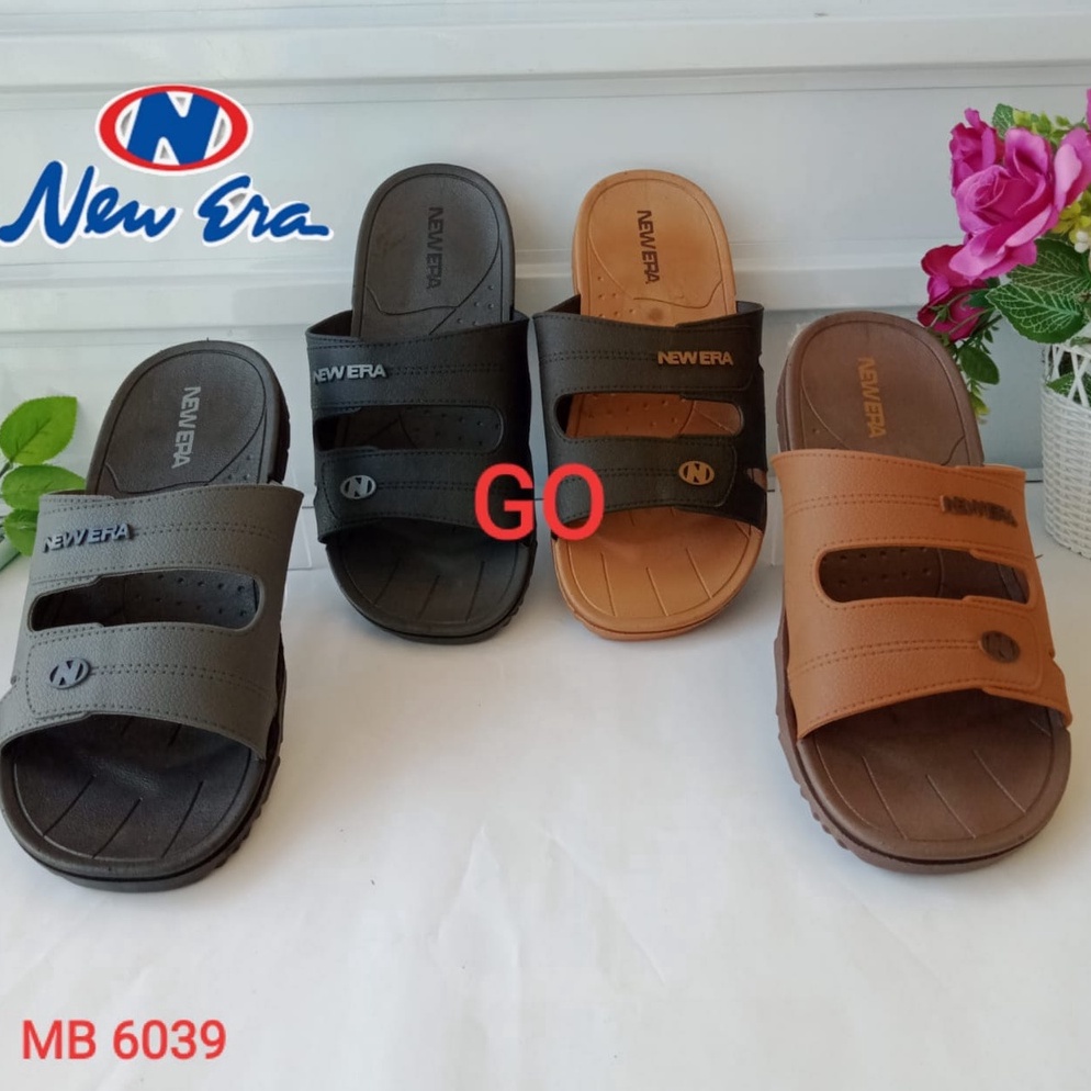 Terbaik gos NEW ERA MB E 639 Sandal Slop Karet Sandal Slop Pria Kekinian Sandal Pria Casual Sandal S