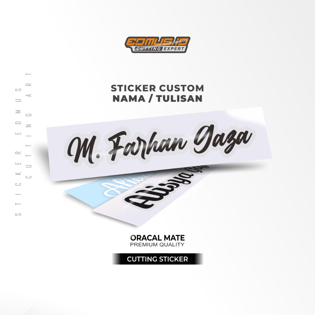 

Cutting Sticker Nama Tulisan Bebas Custom Sepeda Motor Mobil Helm Laptop Tumbler