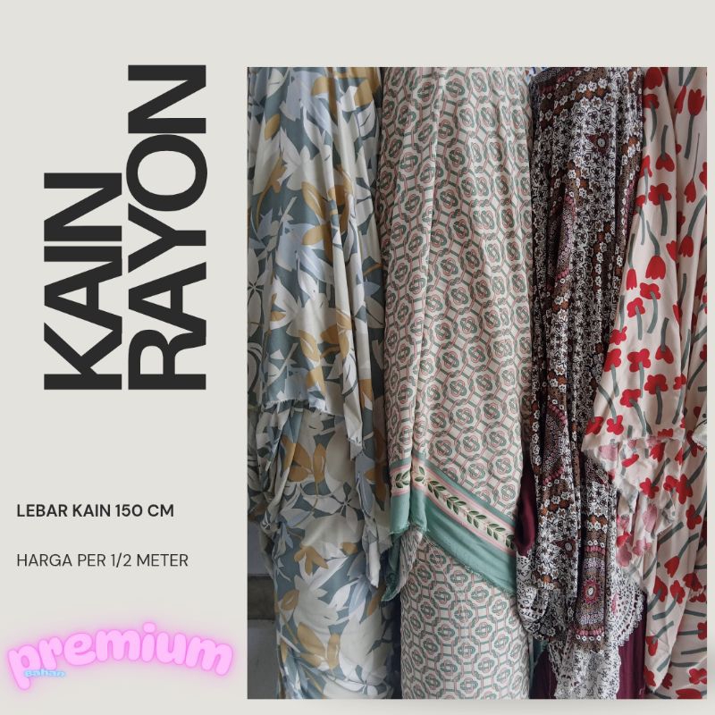 Kain Rayon Viscose Premium Motif Meteran