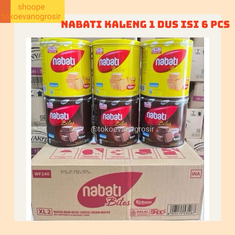 

(1 Dus isi 6 Kaleng) Nabati Wafer Coklat- Keju Kaleng 240g