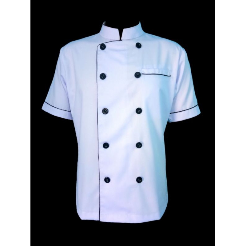 BAJU KOKI BAJU CHEF LENGAN PENDEK PRIA DAN WANITA UNISEX