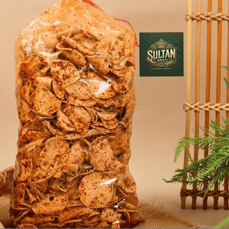 

Snack sultan qaila -Keripik basreng bulat bumbu pedas dan jeruk 500 Gr
