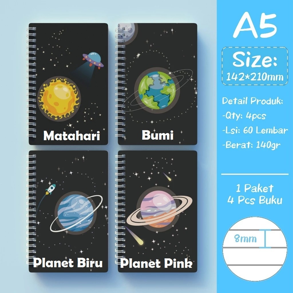 

Buku Tulis Spiral A5 isi 60 Lembar/Buku Tulis Spiral Murah