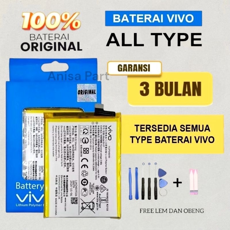 BATRE BATERAI BATTERY VIV0 ALL TYPE Y3 Y12 Y12i Y15 2019 Y17 2019 Z1 Pro Y20 Y20S Y20i Y12S Y33S Y21