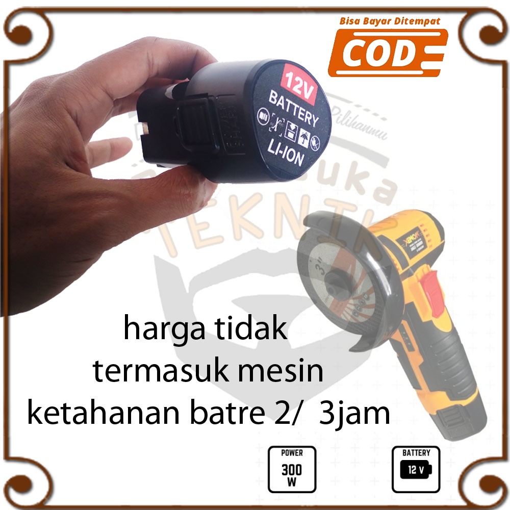 XENON CDAG300 Cordless Mini Batre 3" Gerinda Baterai 3 Inch 12V