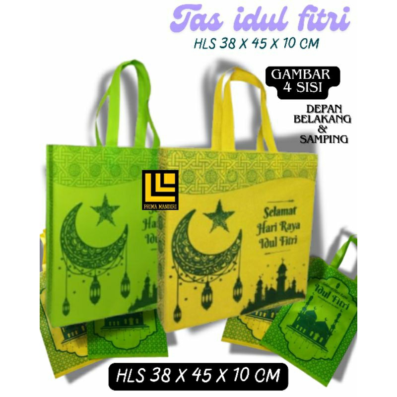 

12 pcs TAS spunbond LEBARAN HLS 38x45x10 ,goodie bag ,tas idul fitri,tas souvenir pernikahan,goodie bag ulang tahun,ultah,custom,bebas,murah