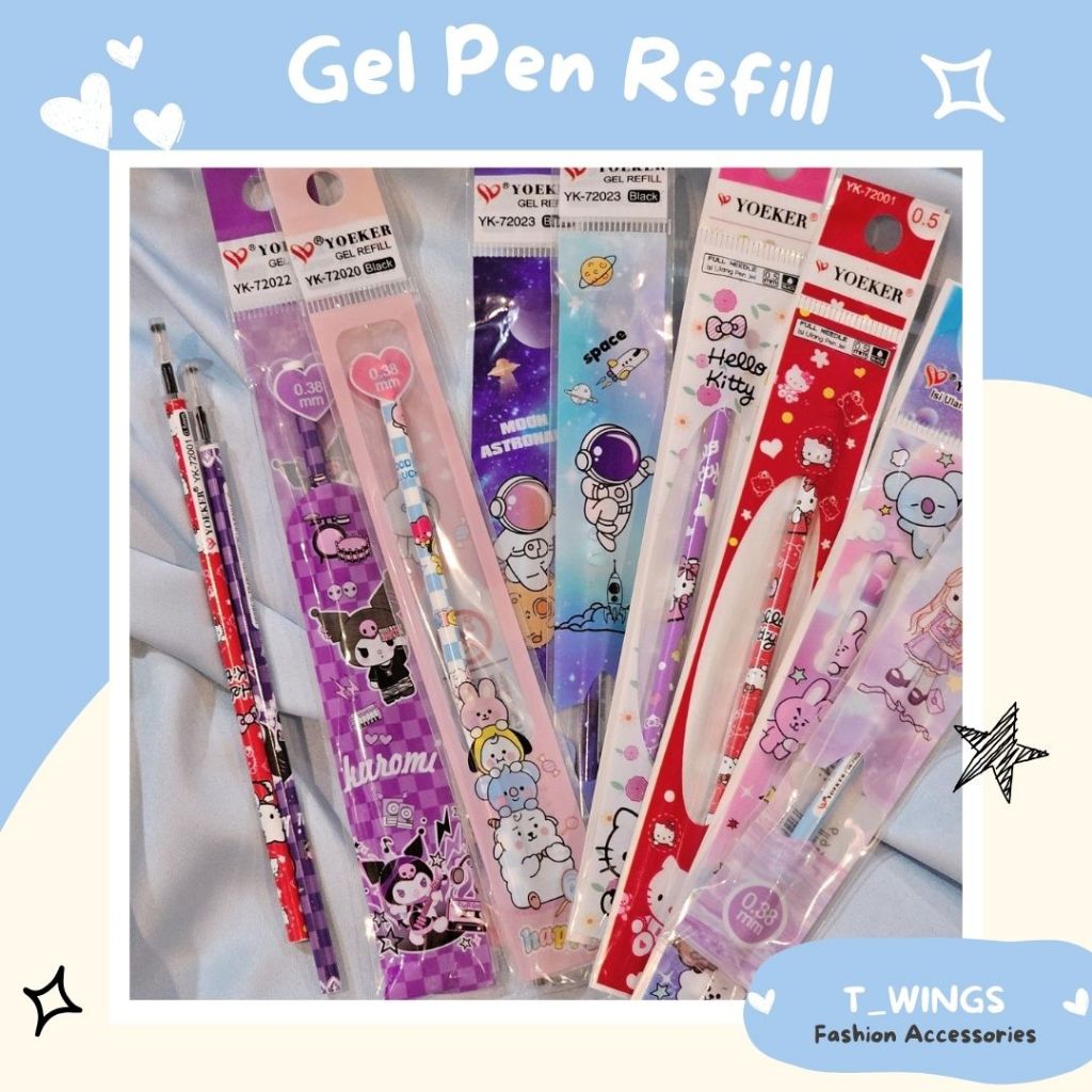 

[ TWH_06 ] Refill Pulpen Gel Premium Bermotif 0.5mm dan 0.38mm