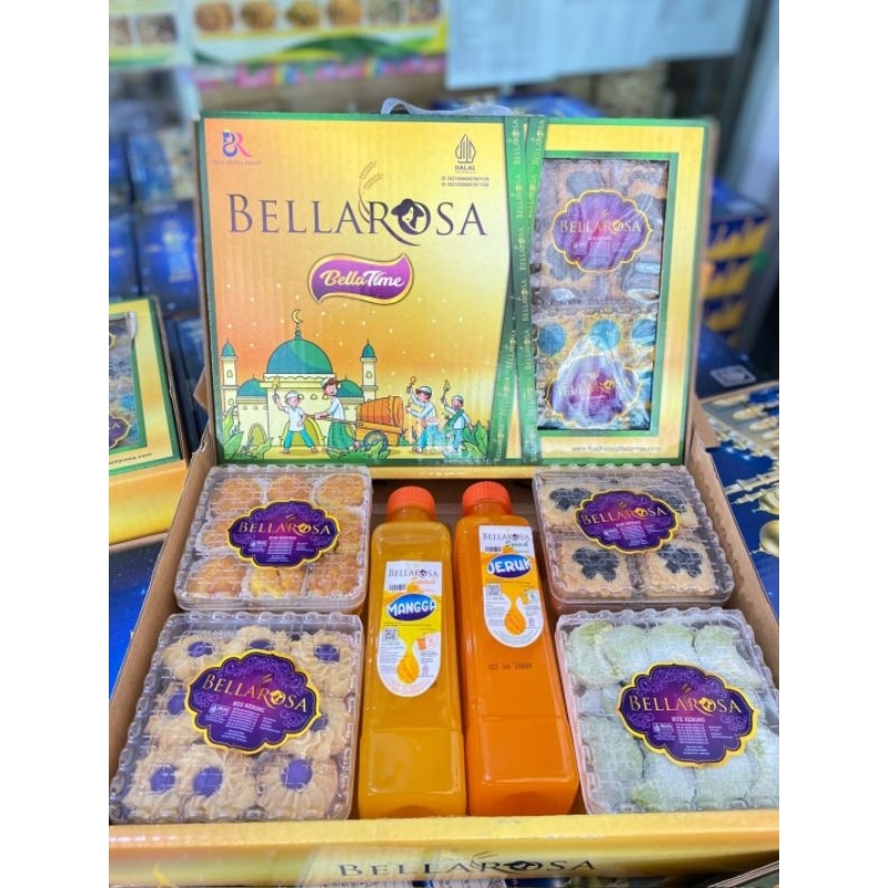 

HAMPERS LEBARAN : BELLAROSA TIME 4 kue kering & 2 sirup+kotak.GARANSI BARU