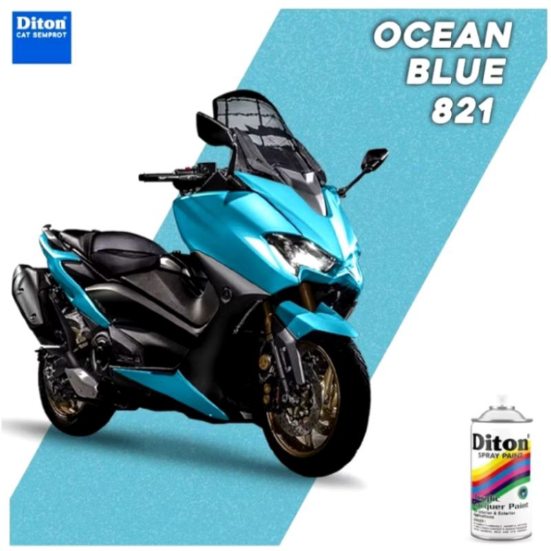 CAT SEMPROT AEROSOL DITON 821 OCEAN BLUE COLOURS ACRYLIC LACQUER PAINT SPRAY WARNA BIRU LAUT
