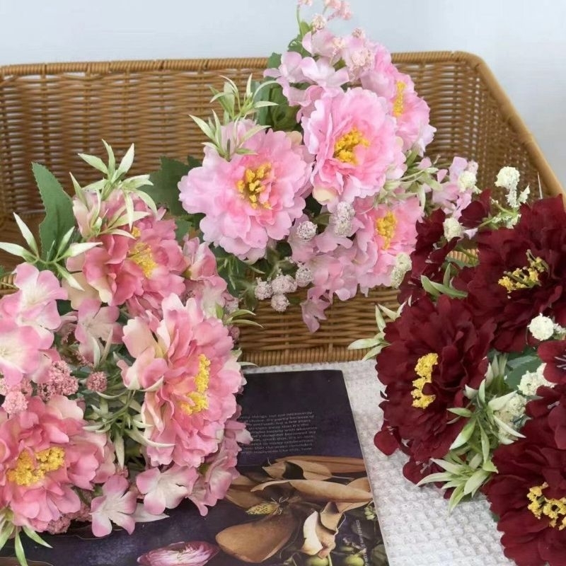 Bunga Artificial Peony Fufu | Bunga Dekorasi Peony | Bunga Artificial Peony Premium