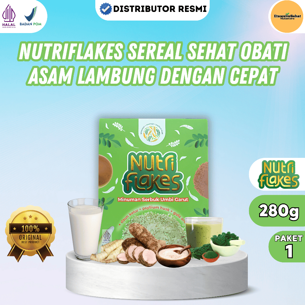 

NUTRIFLAKES ORIGINAL HALAL - Atasi Masalah Magh dan Asam Lambung Anda Langsung Sembuh Dalam 14 Hari