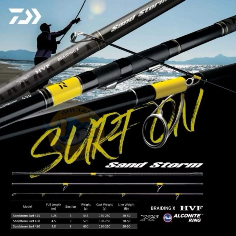 Joran DAIWA SANDSTORM SURF 425m & 450m  |  Joran Surf Laut  Pasiran | Pinggiran Tebing Laut