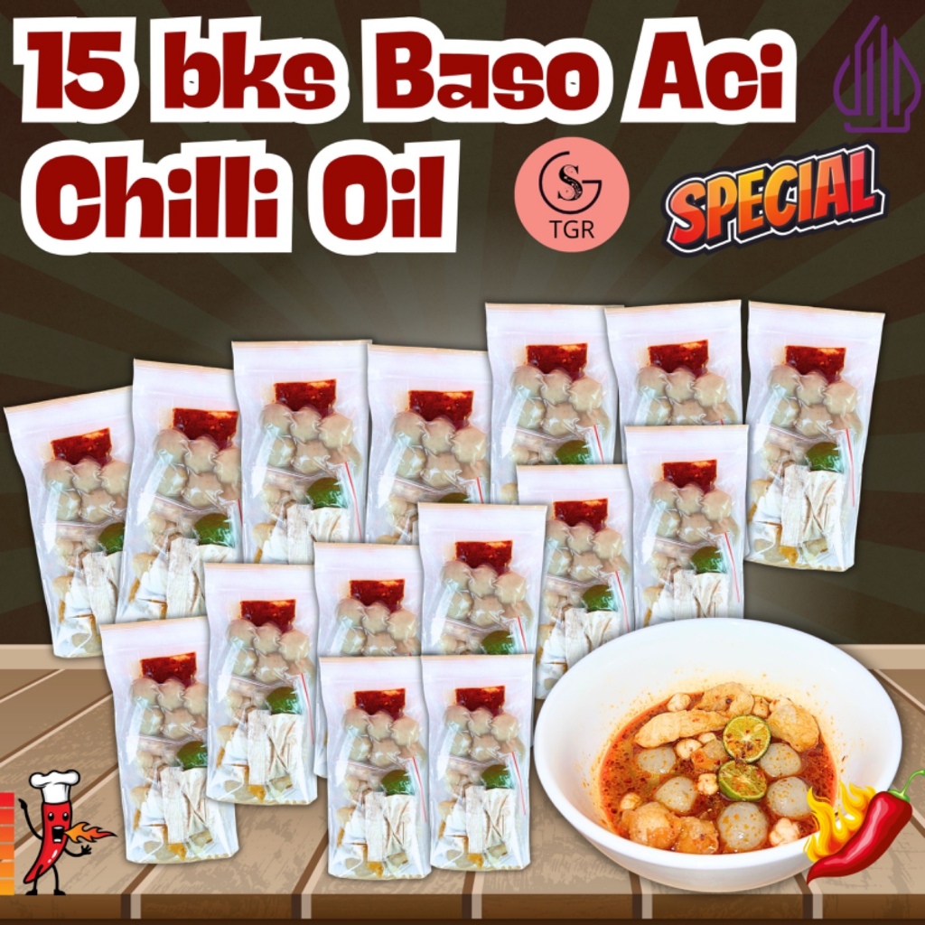 

[BOCI CHILLI OIL] PAKET USAHA MURAH!!! BASO ACI ORI EXTRA CHILLI OIL- 15 BUNGKUS