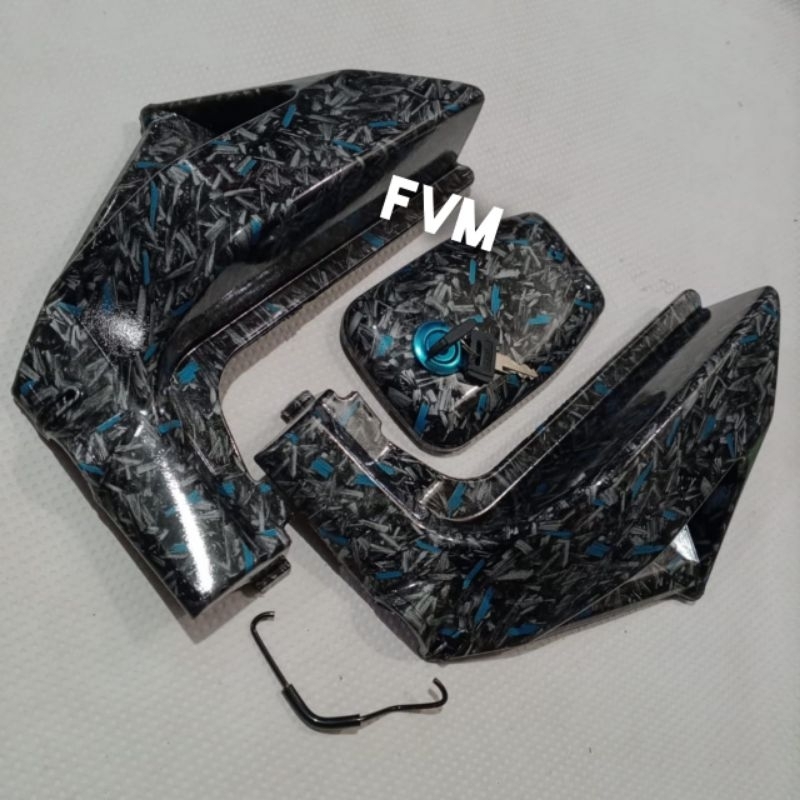 airscoop rx king carbon forged 3D + tutup tangki rx king forged 3D+ kawat pengait