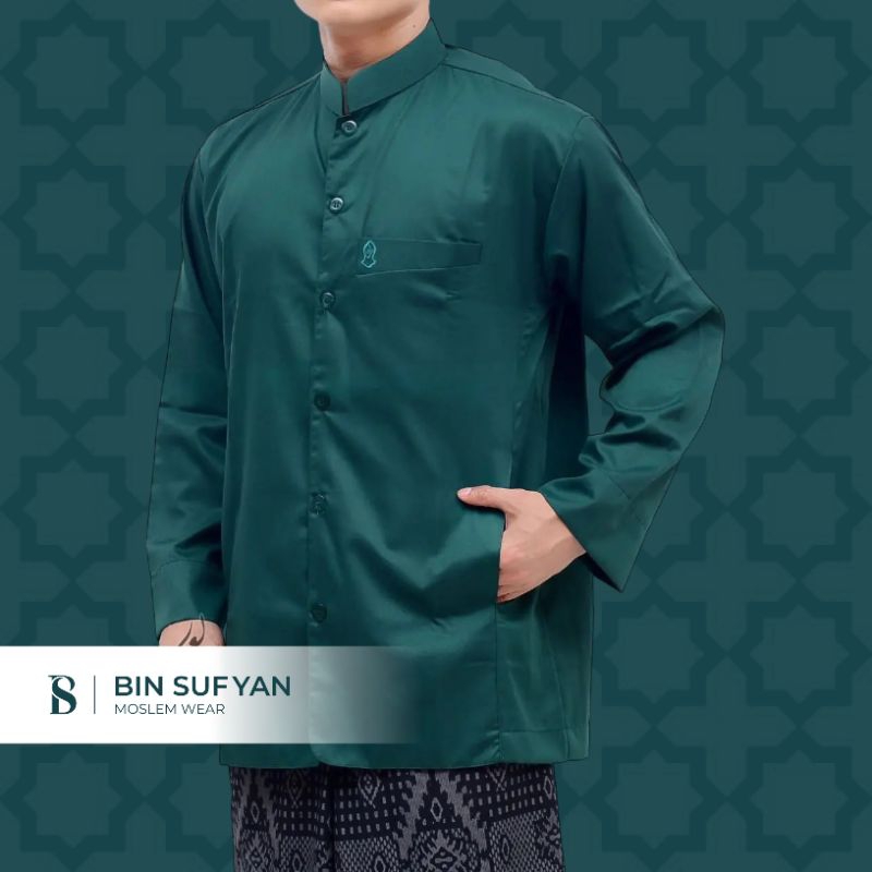 Bin Sufyan - Koko Semi Jas Hijau Botol Bordir Teropah Nabi