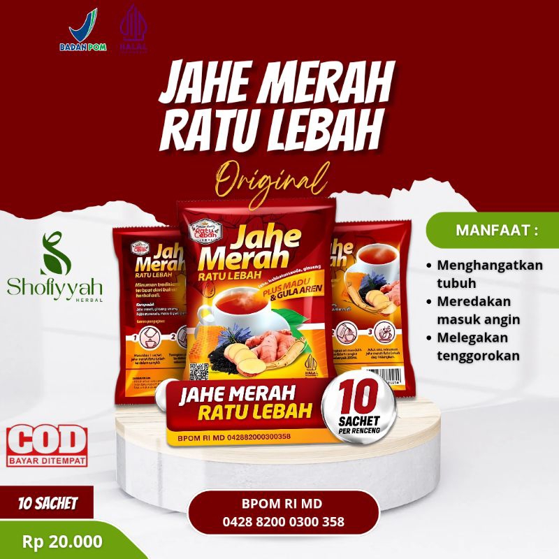 

Minuman jahe merah ratu lebah isi 10 sachet untuk menghangatkan tubuh dan melegakan tenggorokan