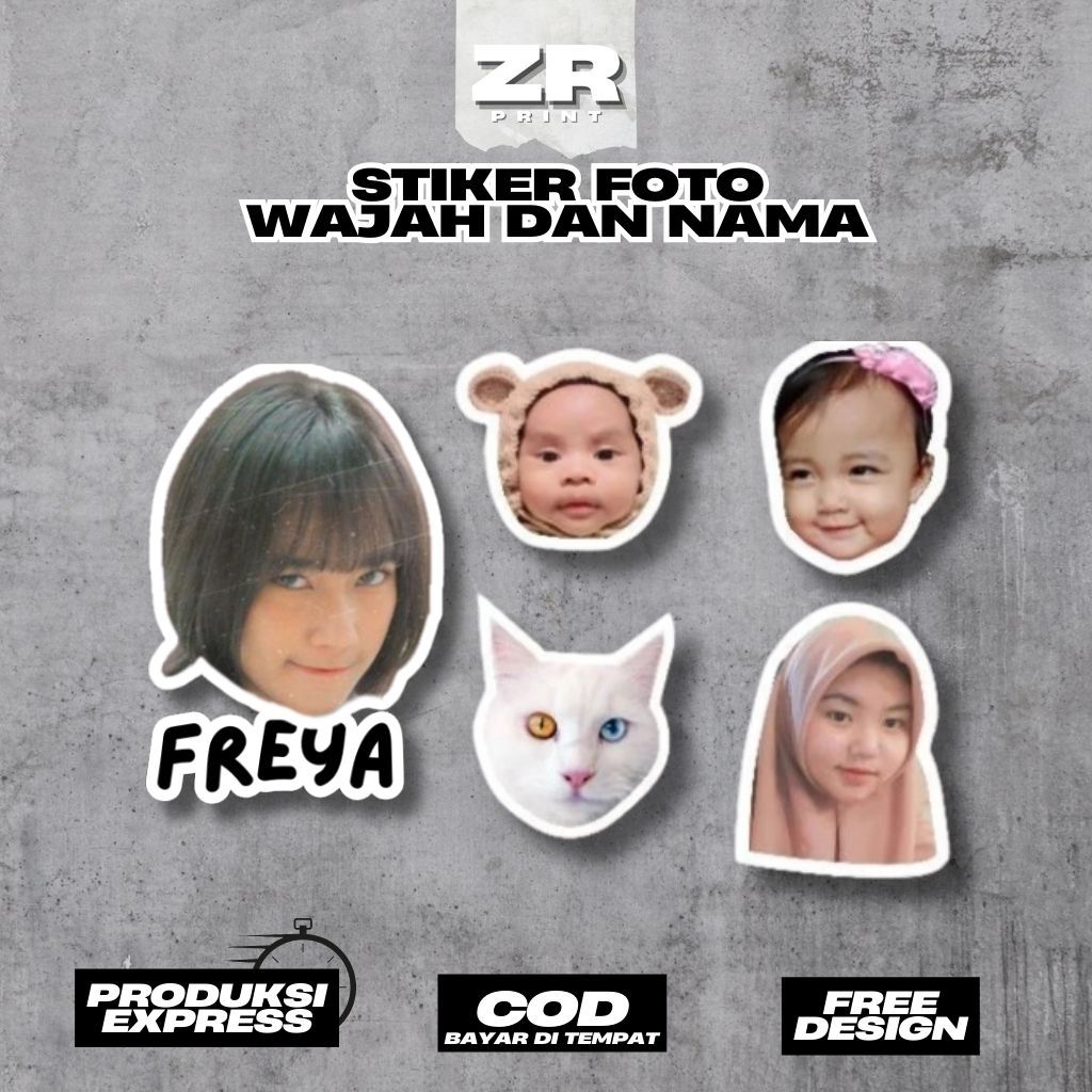 

STIKER CUSTOM FOTO WAJAH DAN TULISAN [BISA COD READY