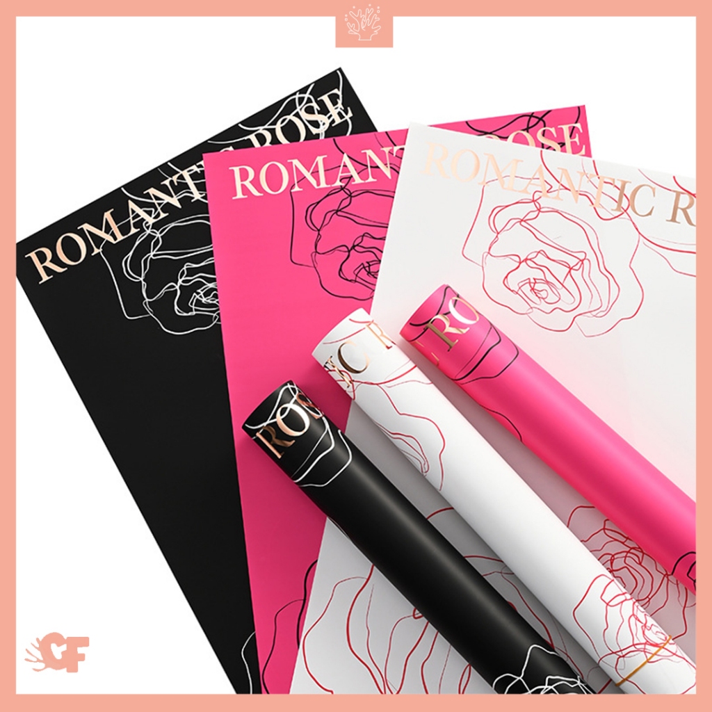 

10 LEMBAR Kertas Buket Bunga Motif Flipped Love Rose Solid Korean Buket Bunga Flower Wrapping KB69