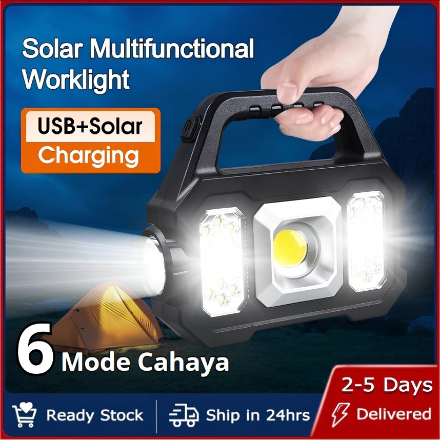 4-in-1 lampu emergency tahan 24 jam/ lampu emergency tahan lama 24 jam/ solar panel/ led super