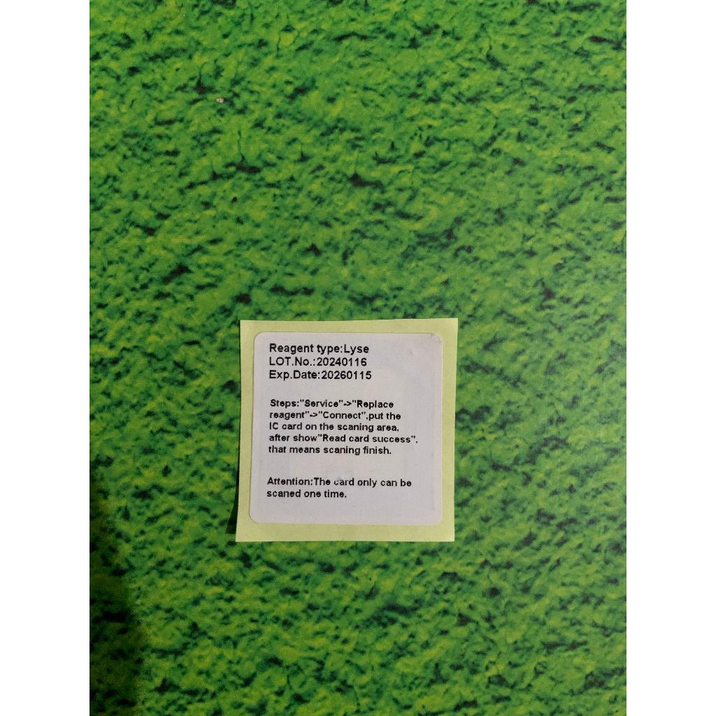 BARCODE RFID HEMATOLOGI ANALYZER RAYTO (ISI DI CHAT RFID LYSE CLEANSER ATAU DILUENT)