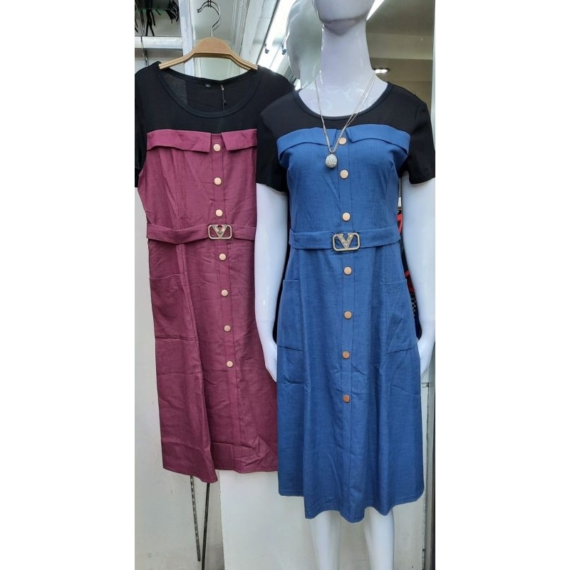 Midi dress lengan pendek wanita import/dress fashion/dress wanita/bahan kaos import Stretch/kode 225