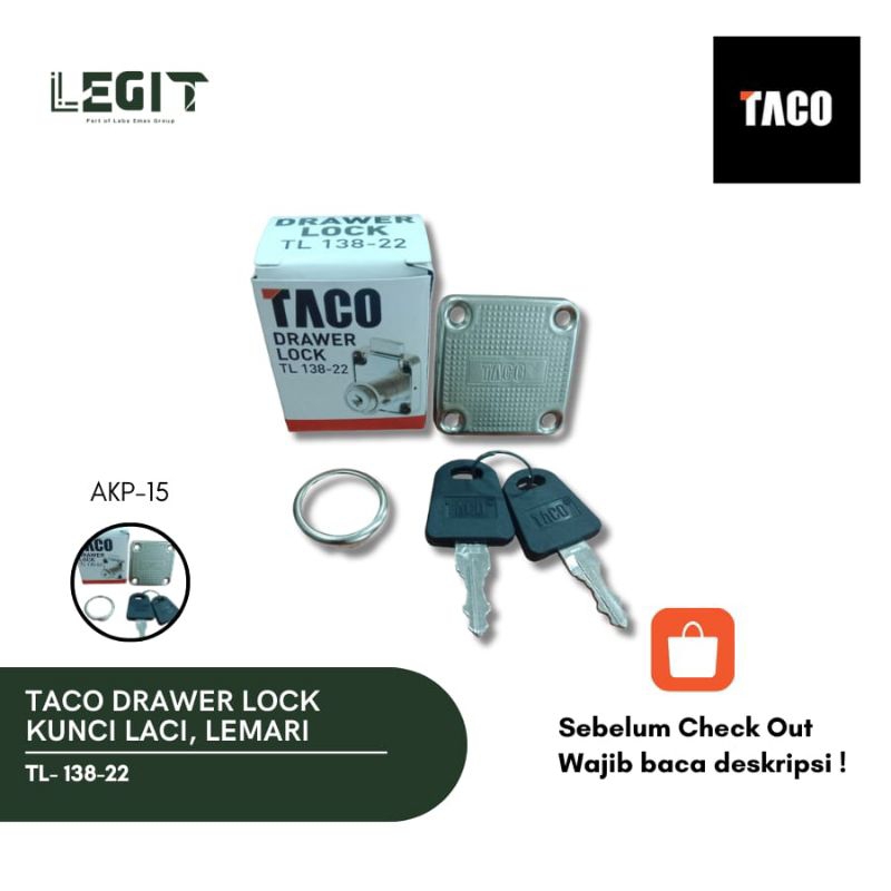 Kunci Lemari Drawer Lock - TL-138-22 TACO