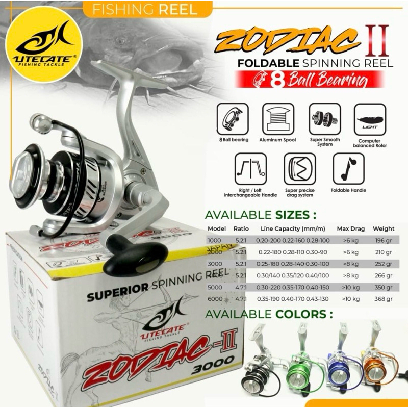 REEL SPINING UTECATE ZODIAC 1000-6000