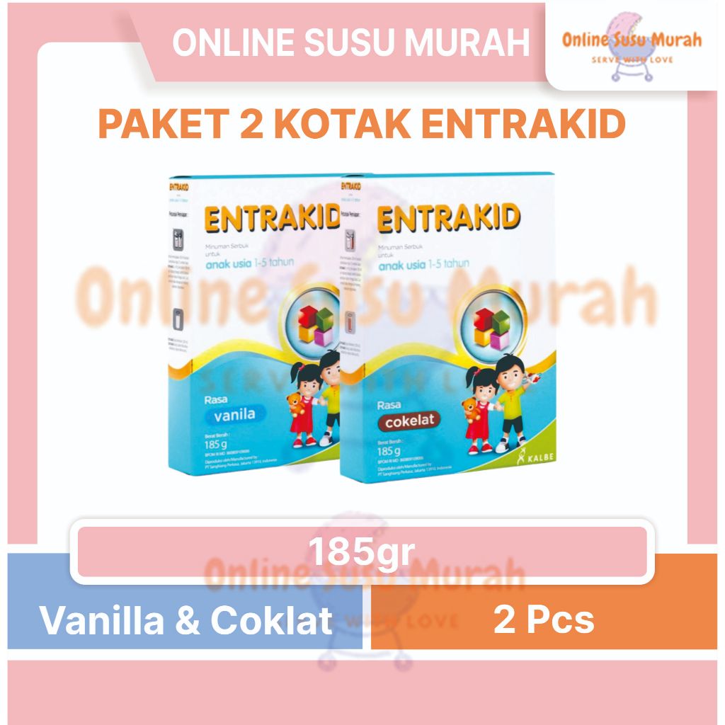 

ENTRAKID VANILA COKLAT PAKET 2 KOTAK 185GR PENAMBAH GIZI ANAK 185 GR TINGGI KALORI SSKD