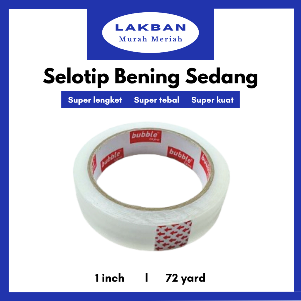 

[PCS] Isolasi Sedang 24 mm x 72 yard Selotip Lakban Bening Ukuran Sedang Solasi Parcel Hampers Toples Super Kuat dan Rekat Murah