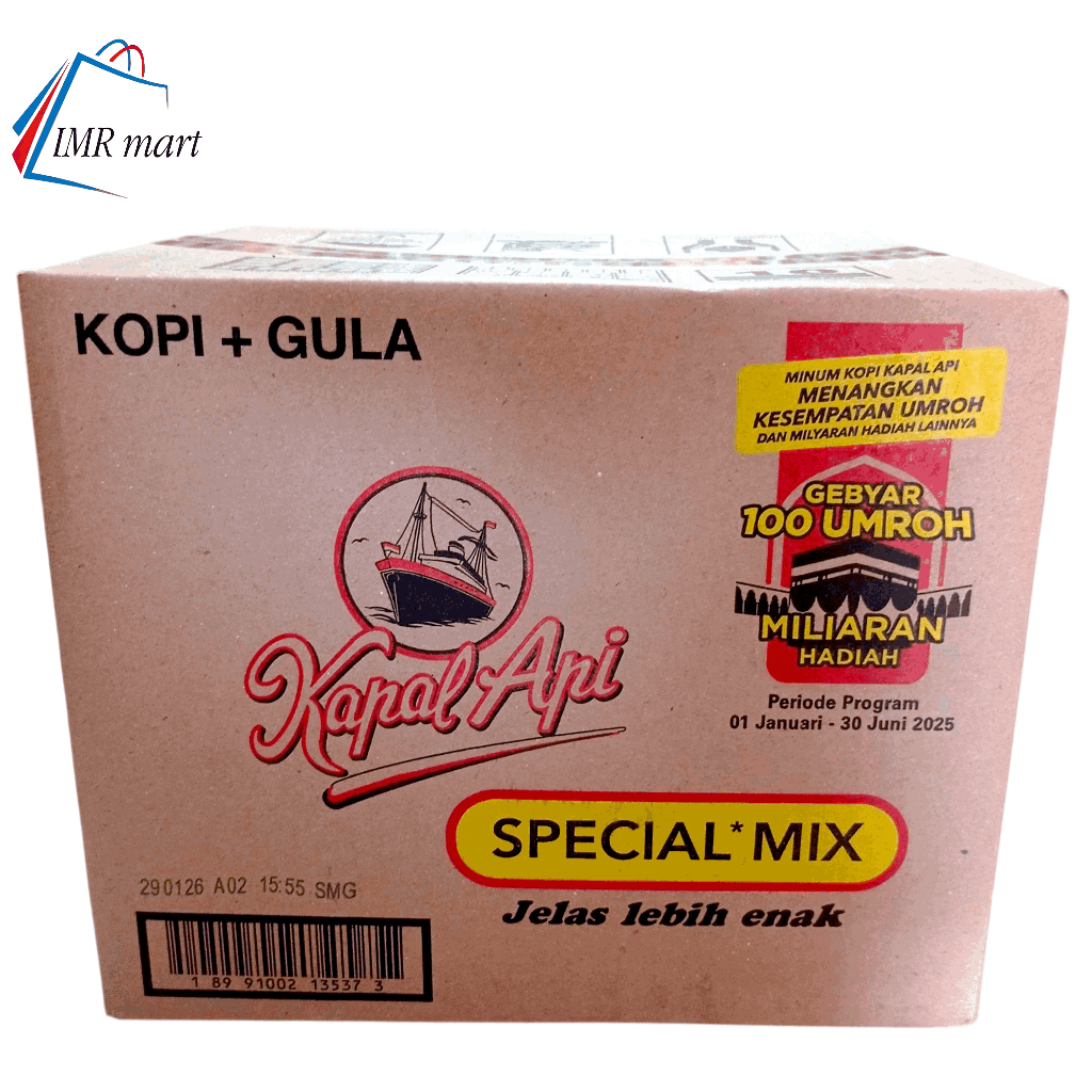 

Kopi Kapal Api Spesial Mix Sachet Kopi + Gula Renteng 1 Karton / 1 Dus