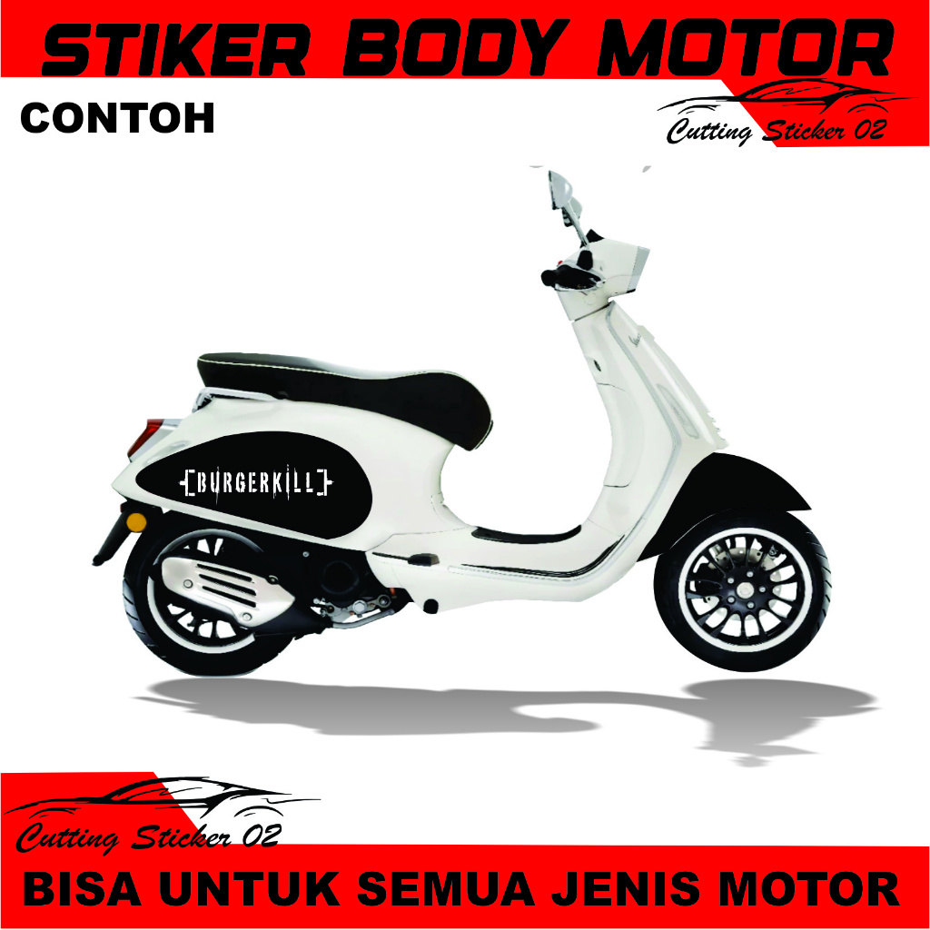 Burgerkill Striping Stiker Sticker Cutting Scoopy 2018-2020 Stiker Vespa Genio Stiker Beat terbaru