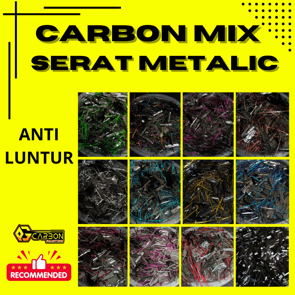 SERAT CARBON FORGED MIX METALIC WARNA  ANTI LUNTUR  TIDAK PUDAR ,BAHAN PREMIUM JEPANG , BAHAN UNTUK 