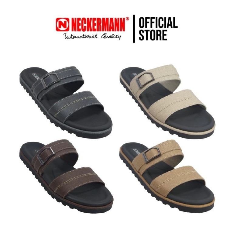 Neckermann Fulton 802 - Sandal Slide Fashion Pria Premium || Sendal Kulit Casual Cowok Asli Original