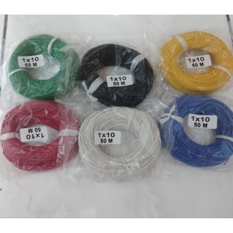 Kabel 1 x 10  Kabel Serabut Kecil 1x10 50m Kabel DC