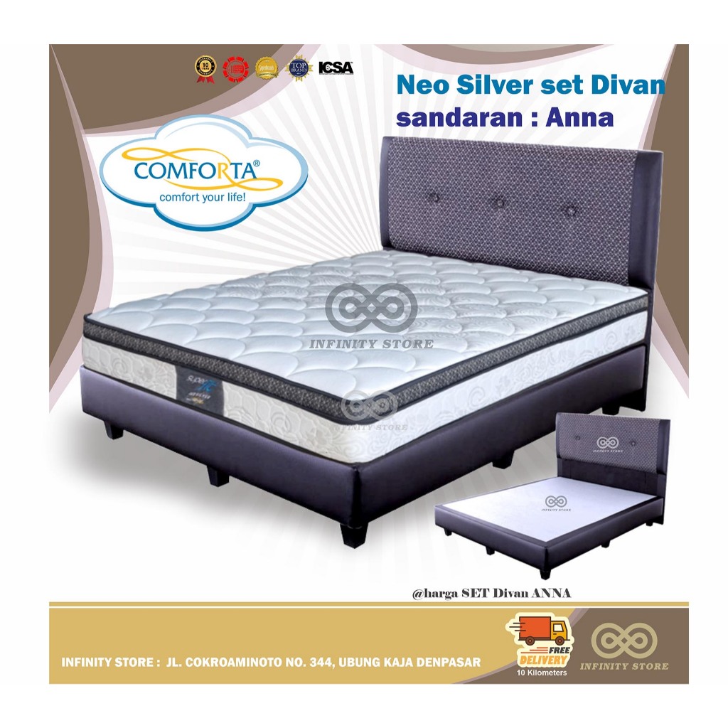 Kasur Comforta Springbed Comforta Type Superfit Neo Silver 100 120 140 160 200 Denpasar - set anna, 